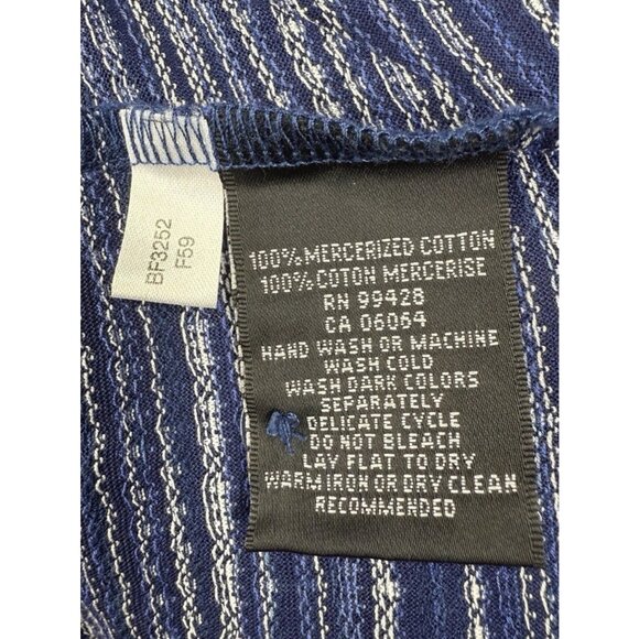 Bugatchi Men's L Blue Textured Geometric Mercerized Cotton Knit SS Polo Shirt - Picture 6 of 6